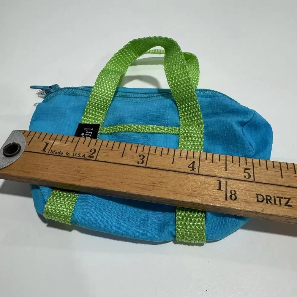 American Girl‎ Doll Blue and Green Duffel Bag Small Micro